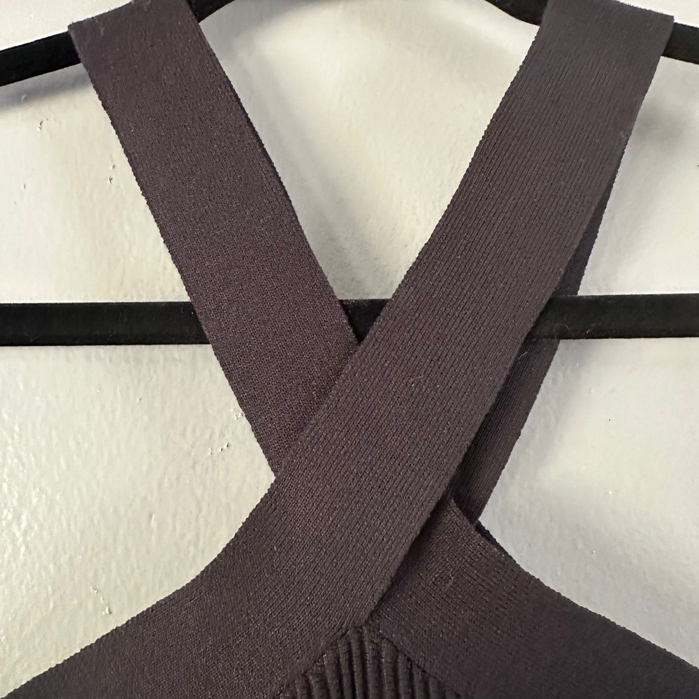Love Tree Ribbed Crossover Halter Crop Top | Black - Picture 4 of 8